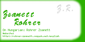 zsanett rohrer business card